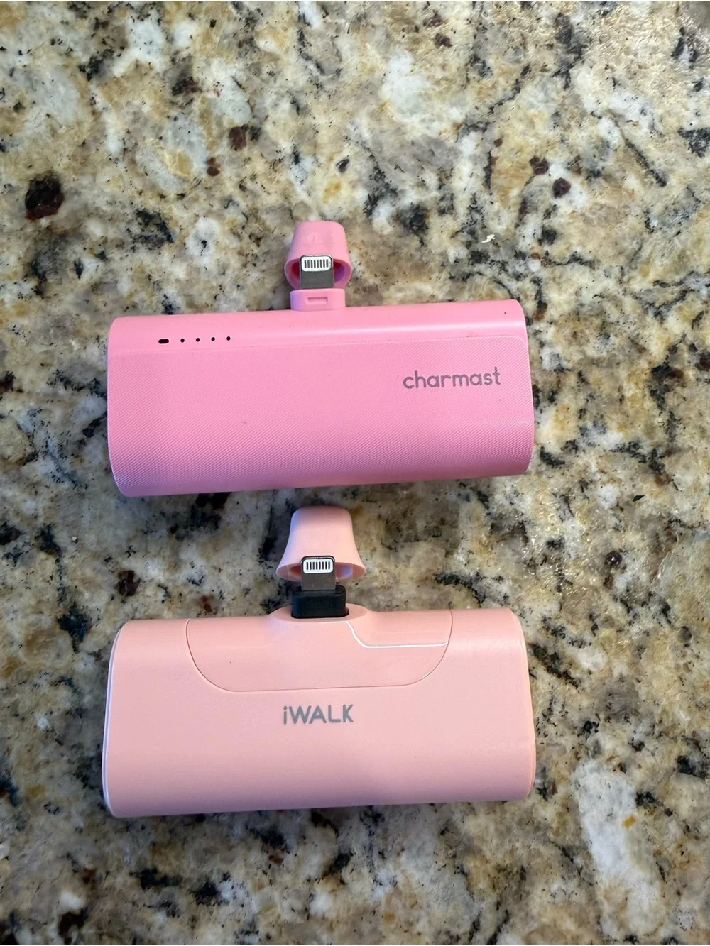 Pink Charmast & iWalk Lightning Connector Portable Power Banks - Set of 2